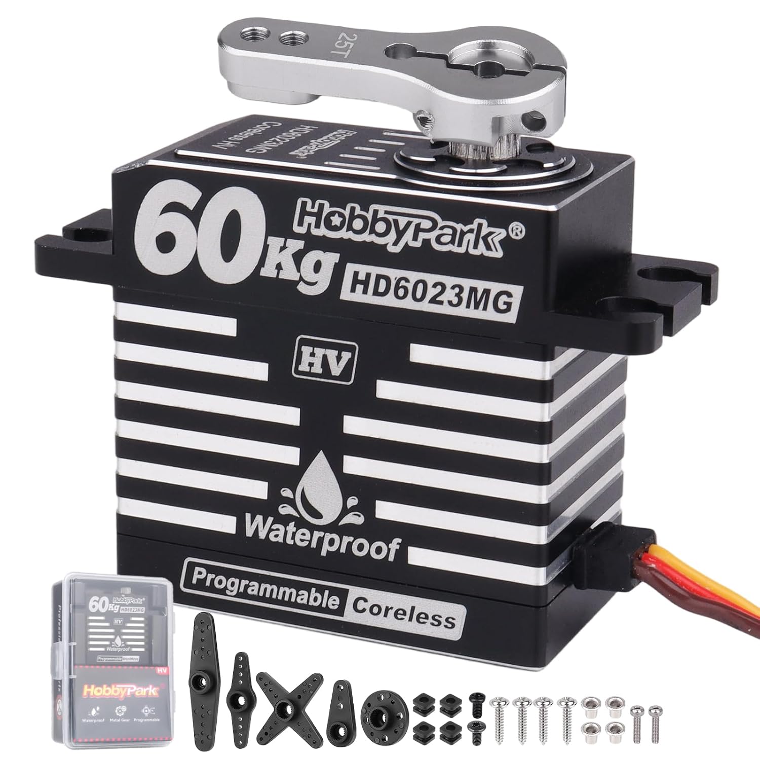 HobbyPark Waterproof RC Servo High Torque Coreless Motor Metal Gear Di