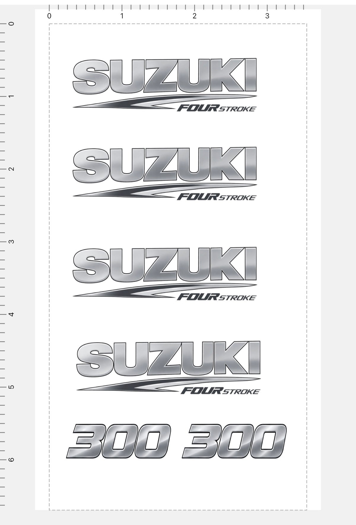 TMRC Suzuki DF300 decal pack 2 motor set