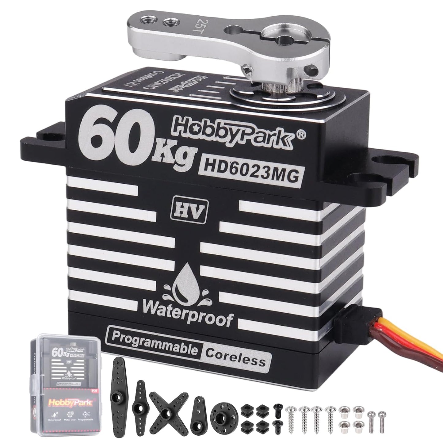 HobbyPark Waterproof RC Servo High Torque Coreless Motor Metal Gear Digital Servo