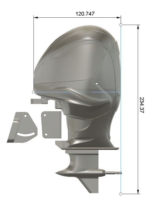 TMRC Yammy 425 V3 — Printed Outboard ABS CF