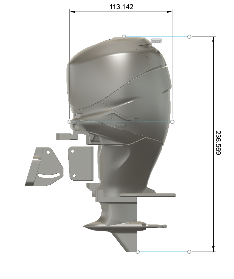 TMRC Verado 350 V3 - Printed Outboard ABS CF