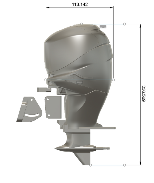 TMRC Verado 350 V3 - Printed Outboard ABS CF