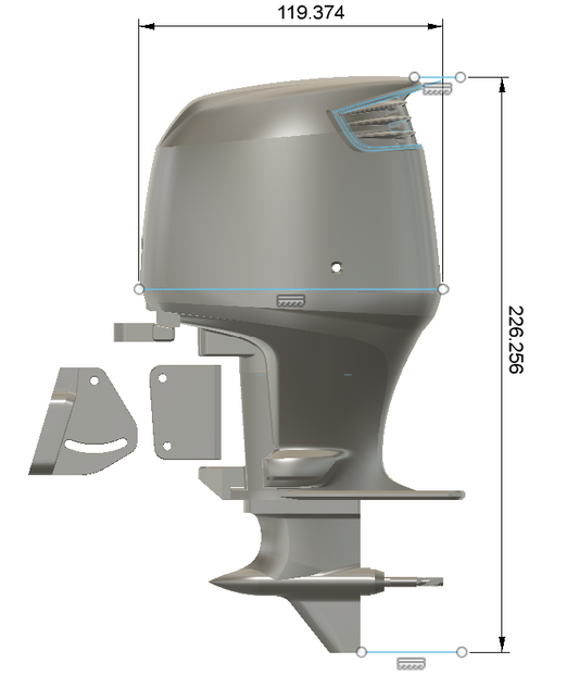 TMRC DF300 V3 — Printed Outboard Motor ABS CF
