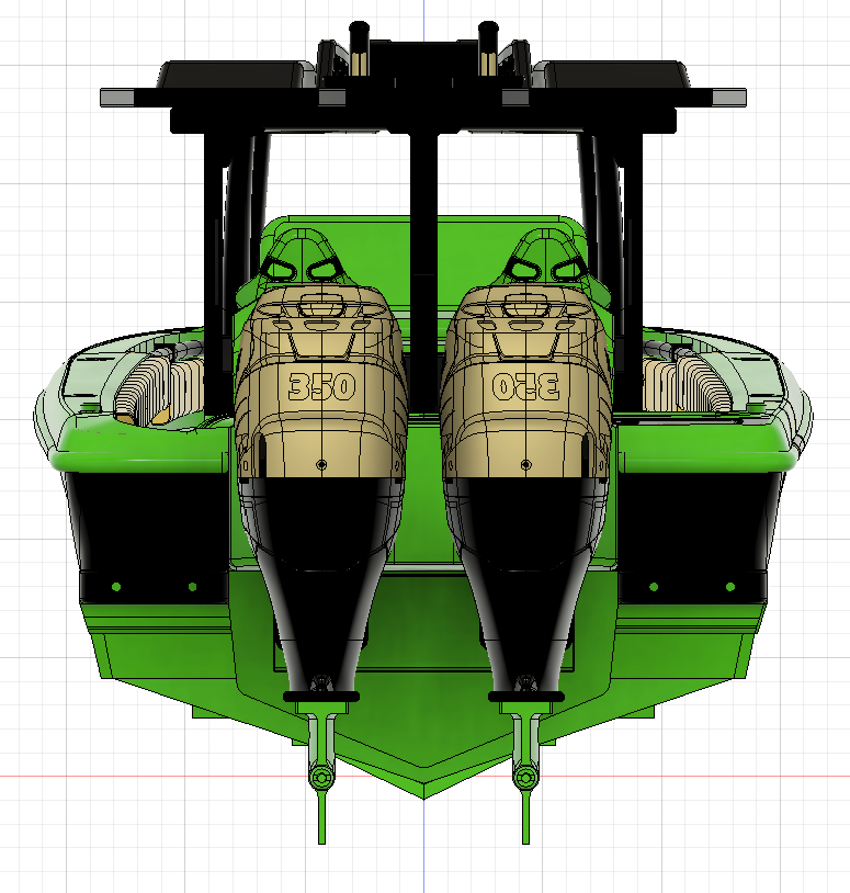 TMRC Predator 36CC 3D printed RC center console boat STL