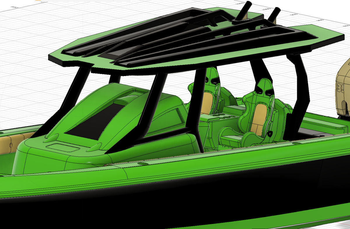 TMRC Predator 36CC 3D printed RC center console boat STL