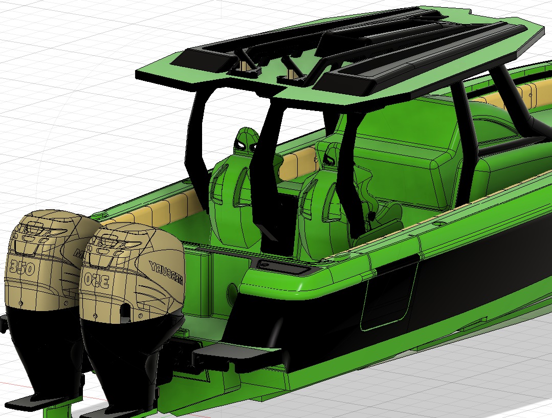 TMRC Predator 36CC 3D printed RC center console boat STL
